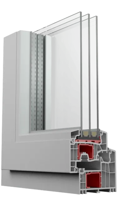 Fensterprofil bluEvolution 92 von Herr Fensterbau — Passivhaus-Fenster mit sechs Kammern